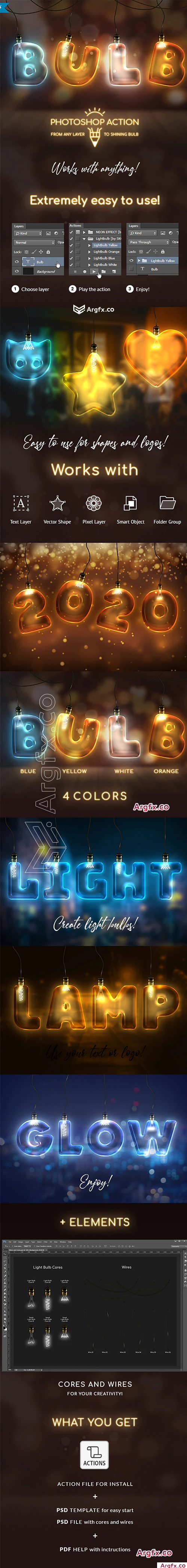 GraphicRiver - Light Bulb - Photoshop Action 25602135