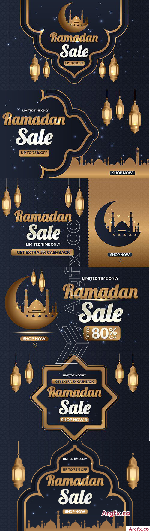 Ramadan Sale Banner Social Media Post Set