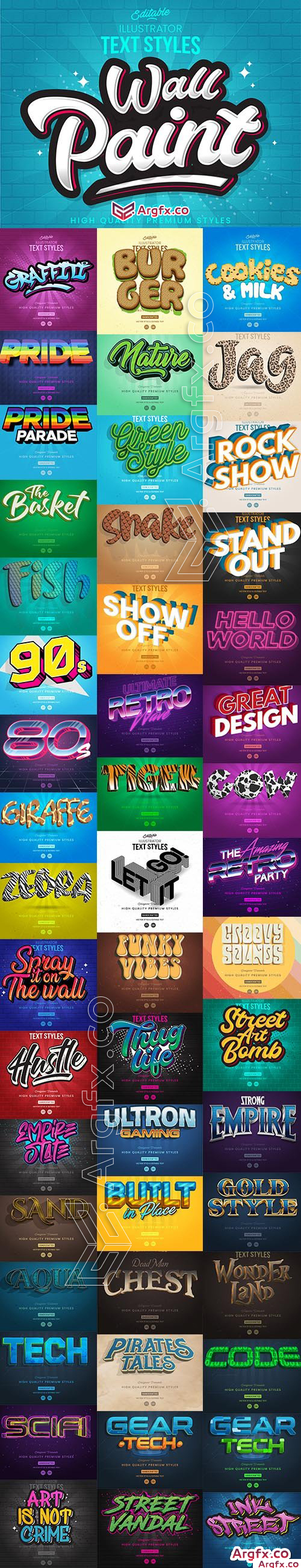 Collection of 50 Different Text Style Template