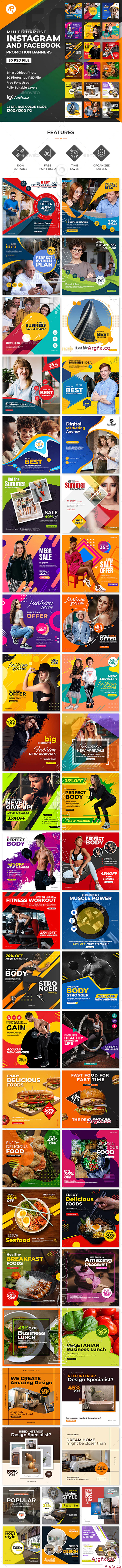 GraphicRiver - 50-Instagram & Facebook Banners 25636114
