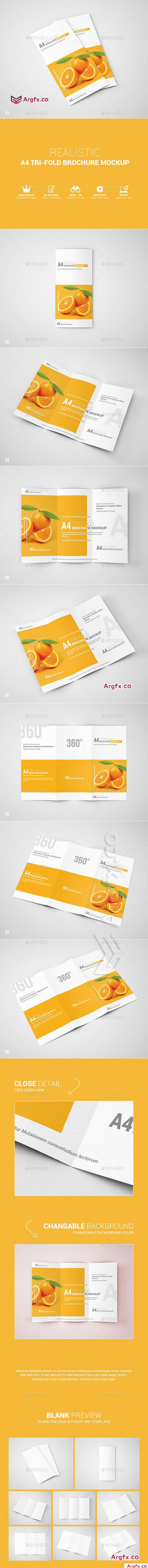  Graphicriver - A4 Tri-Fold Brochure Mockup 11292562